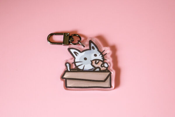 Cat in a box Keychain