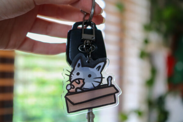 Cat in a box Keychain - Image 2