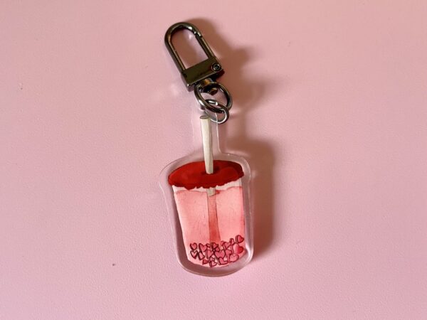 Heart Boba Keychain